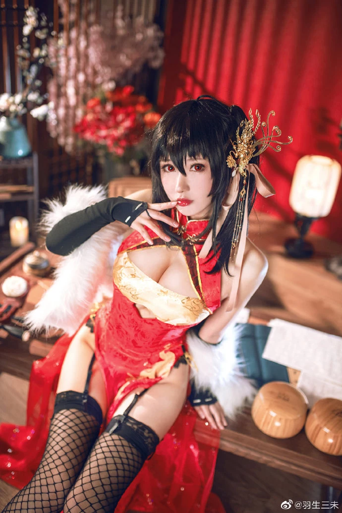 《碧藍航線》大鳳鳳鳴春曉黑絲旗袍Cosplay[CN：羽生三未] [9P]