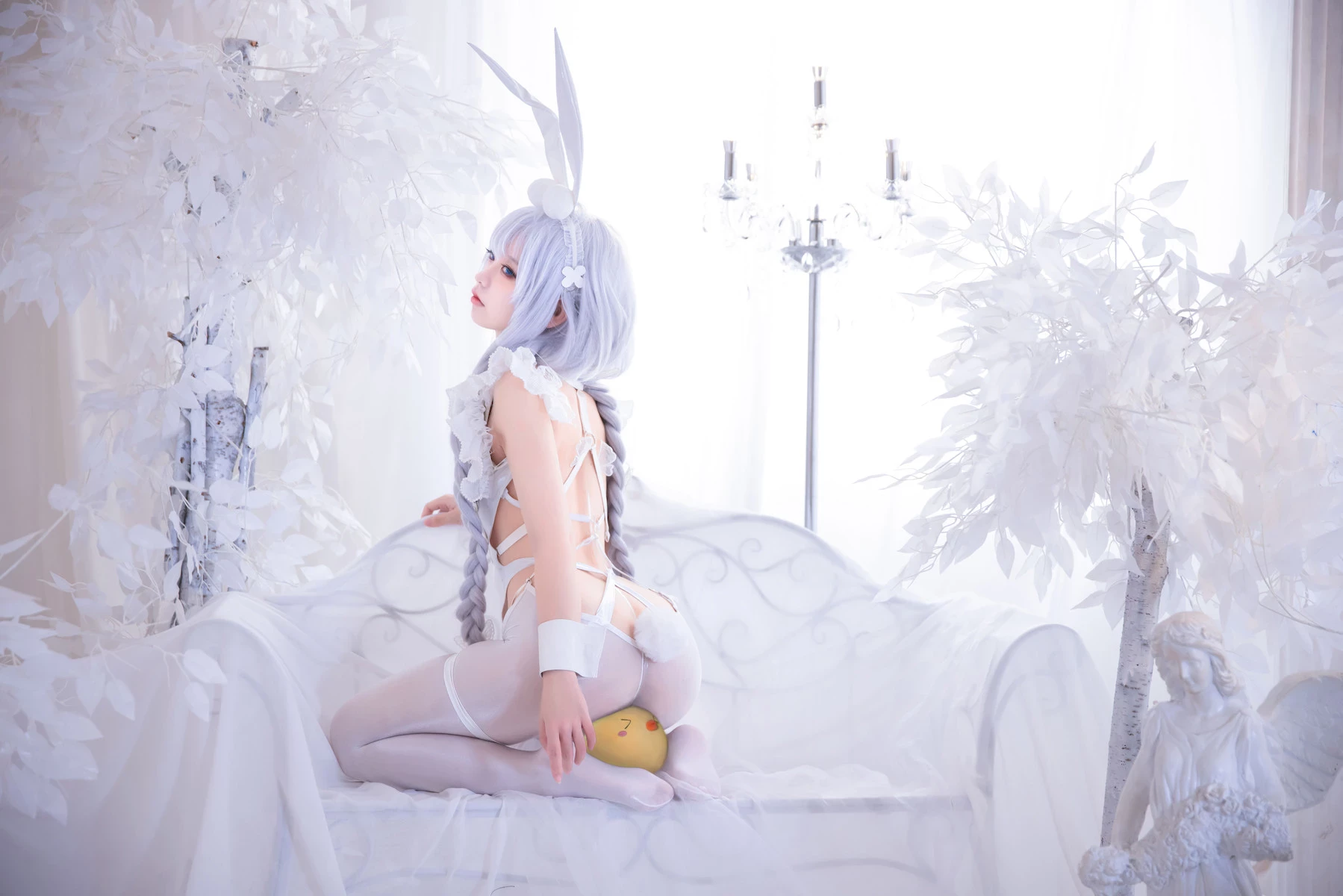 G44不會受傷 Cosplay 碧藍航線 惡毒皮膚 懶懶的白兔