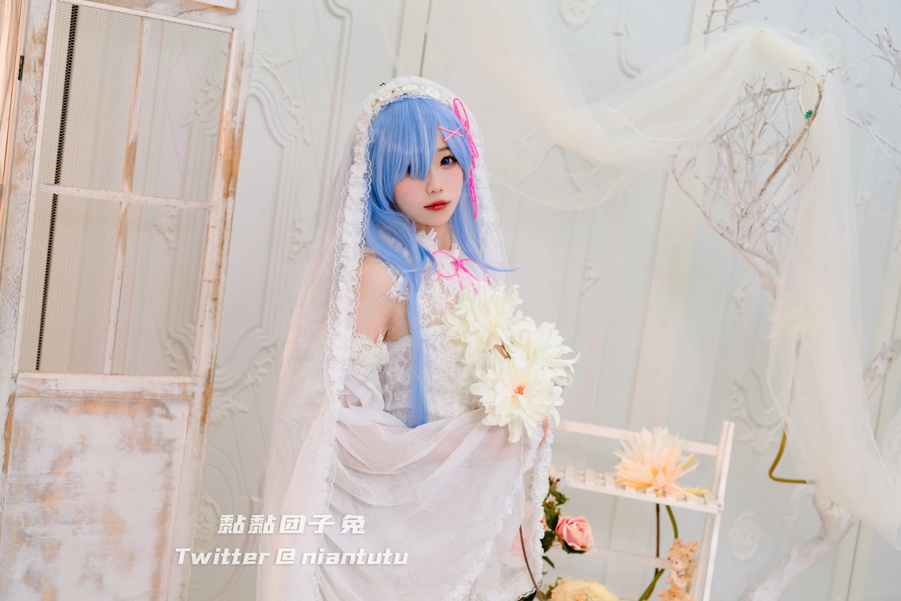 Cosplay 黏黏糰子兔 長發蕾姆