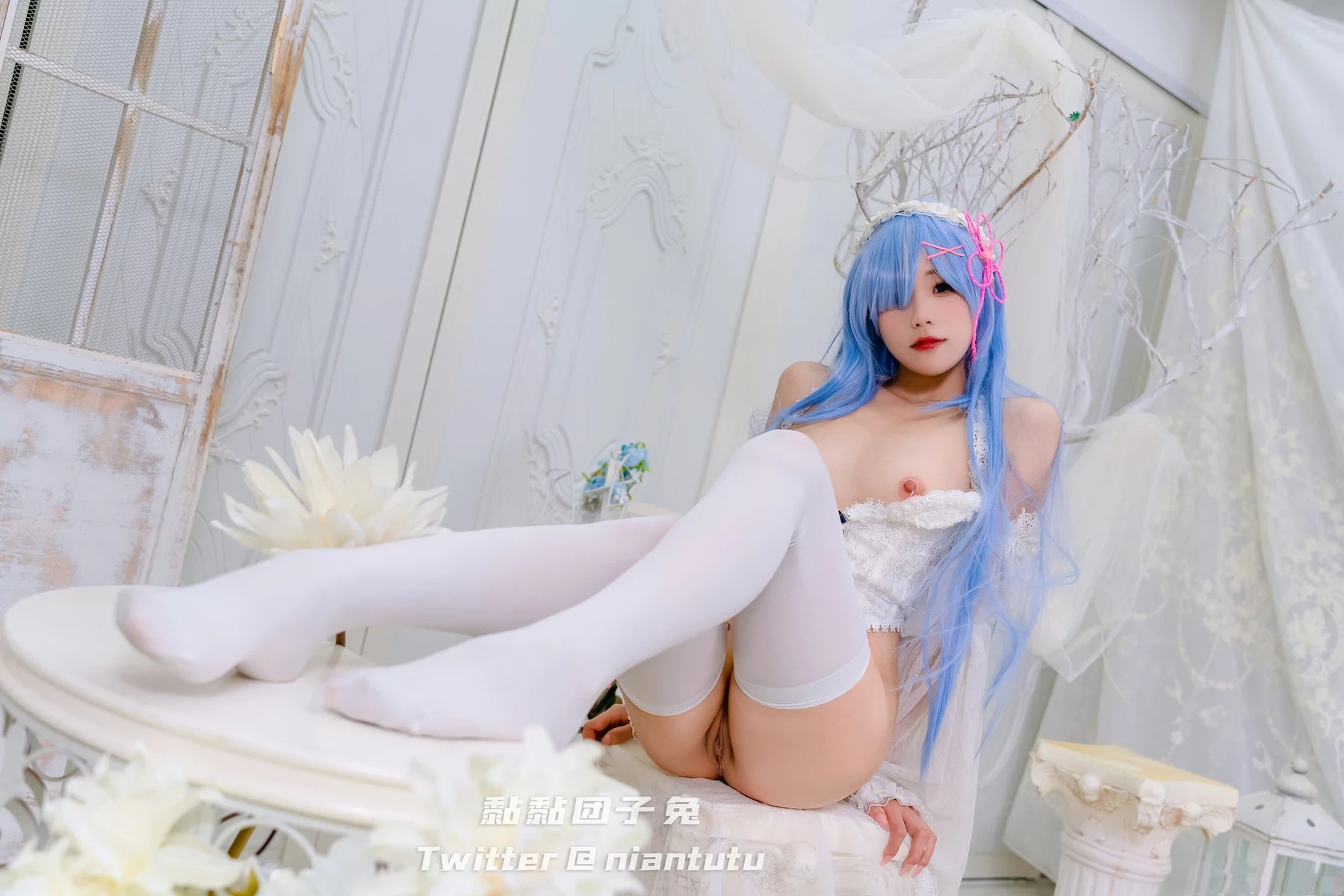 Cosplay 黏黏糰子兔 長發蕾姆